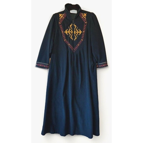 Vanity Fair House Coat Zip Bath Robe Night Gown Medium Petite‎ Green Vintage - Picture 1 of 16